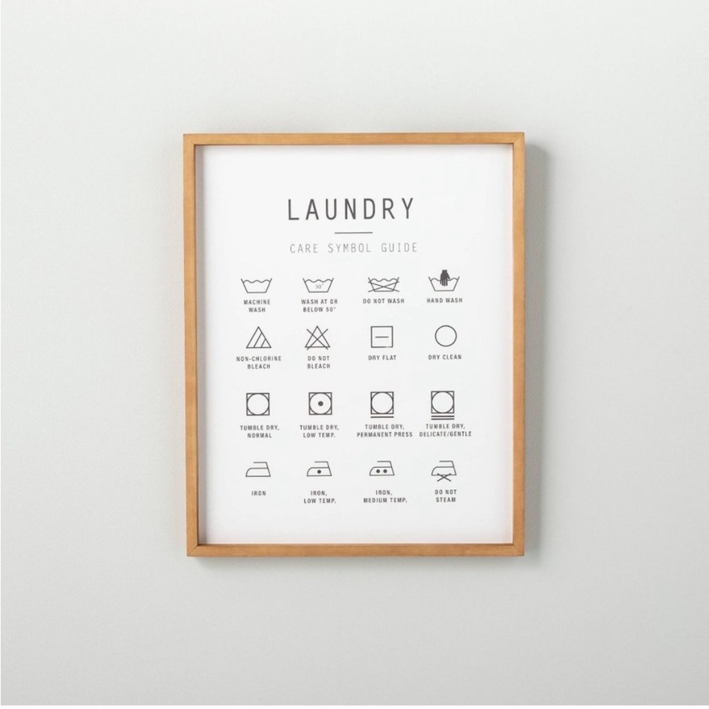 Hearth & Hand Magnolia Laundry Care Framed Sign Wall Art 16x20 NEW